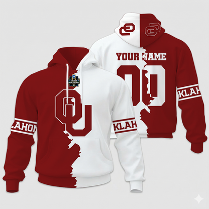 LIMITED EDITION - NEW CUSTOMIZED NCAA COLLEGE WORLD SERIES 22-OUS OU SOONERS UNISEX HOODIE & ZIP HOODIE