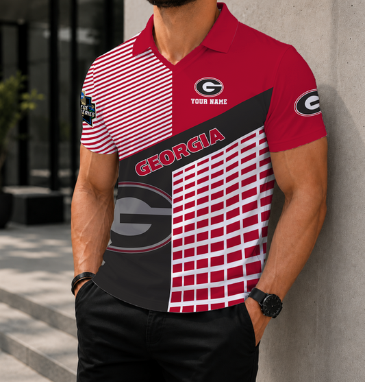 LIMITED EDITION - NEW CUSTOMIZED NCAA CWS23 GEB GEORGIA BULLDOGS POLO SHIRT