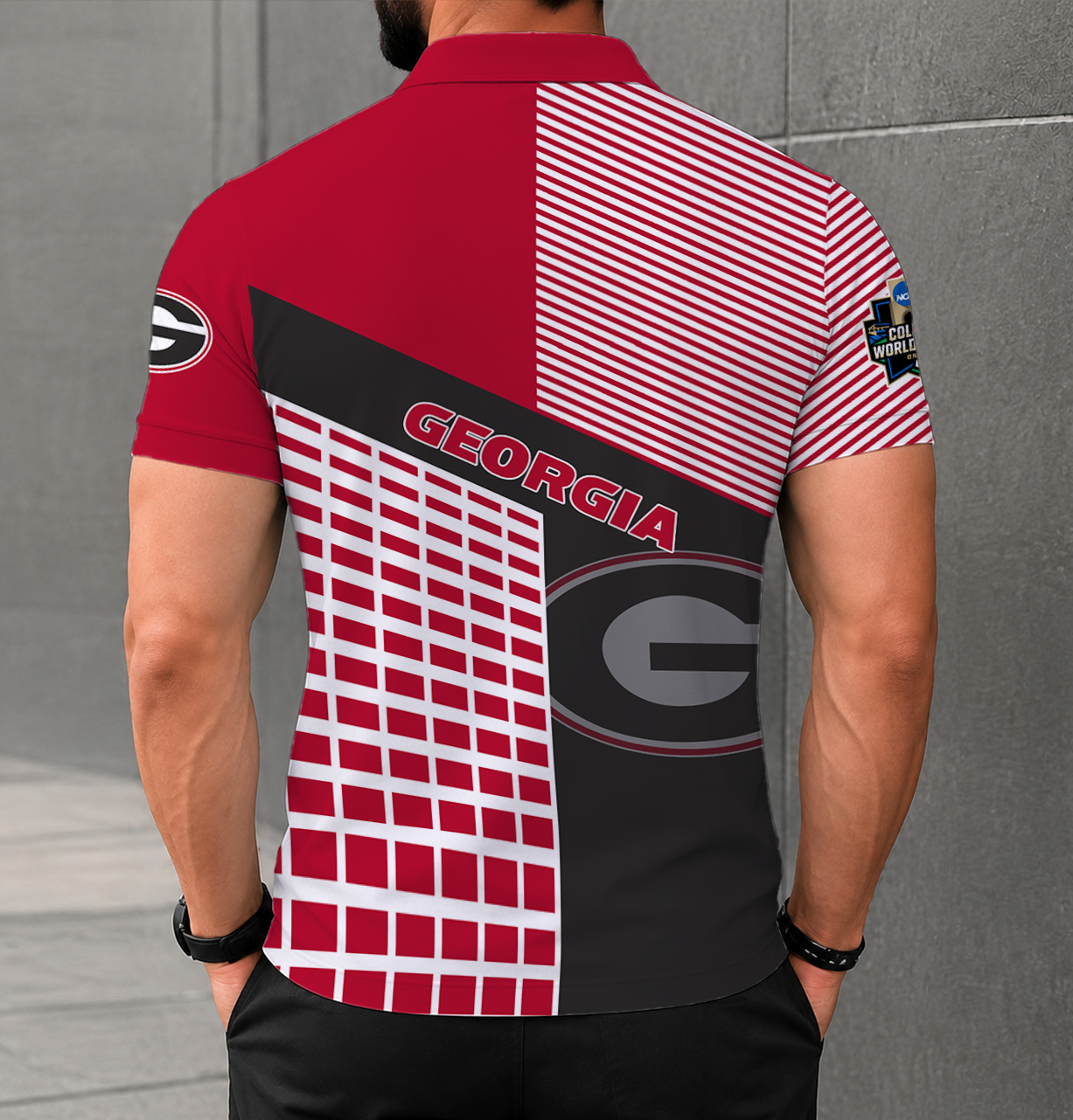 LIMITED EDITION - NEW CUSTOMIZED NCAA CWS23 GEB GEORGIA BULLDOGS POLO SHIRT