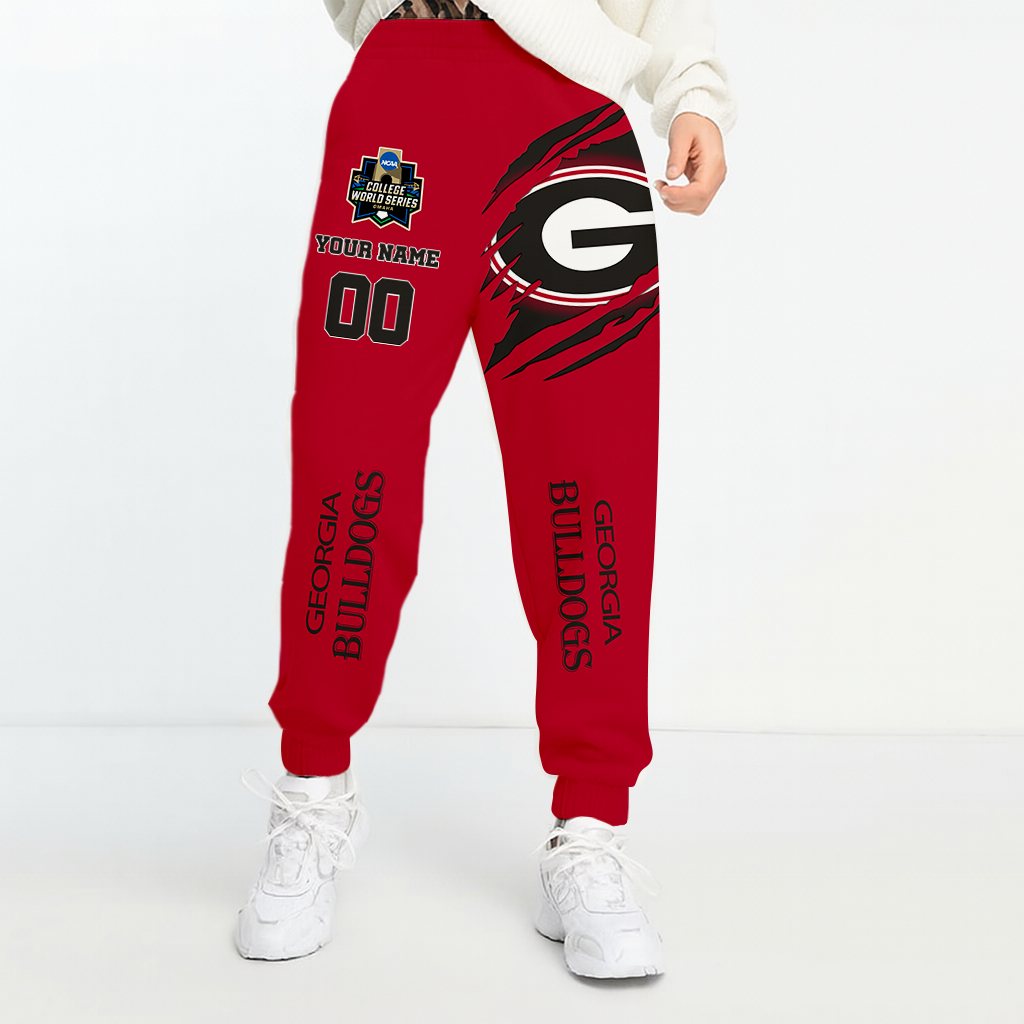 LIMITED EDITION- NEW CUSTOMIZED NCAA CWS23 GEB GEORGIA BULLDOGS UNISEX LONG PANTS