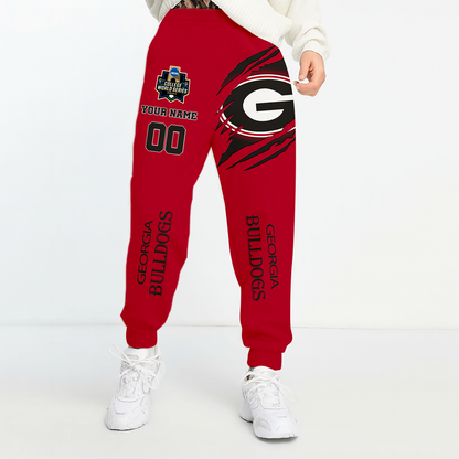 LIMITED EDITION- NEW CUSTOMIZED NCAA CWS23 GEB GEORGIA BULLDOGS UNISEX LONG PANTS