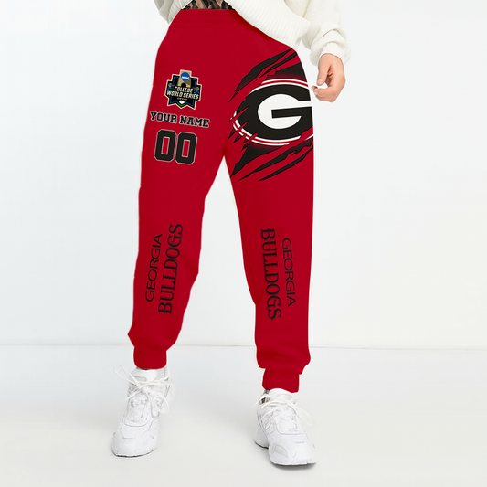 LIMITED EDITION- NEW CUSTOMIZED NCAA CWS23 GEB GEORGIA BULLDOGS UNISEX LONG PANTS