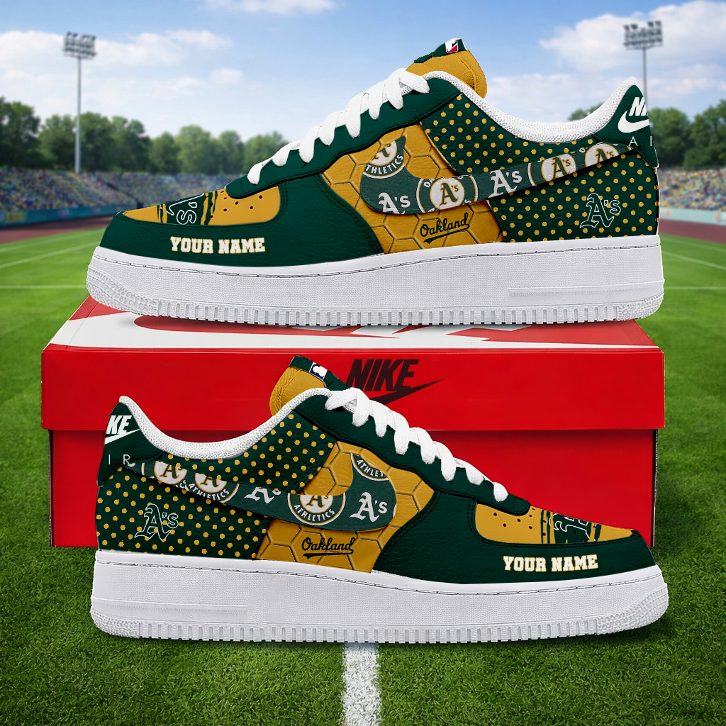 SPECIAL OFFER - NEW CUSTOMIZED MLB23 OAS OAKLAND ATHLETICS AF1 SNEAKERS