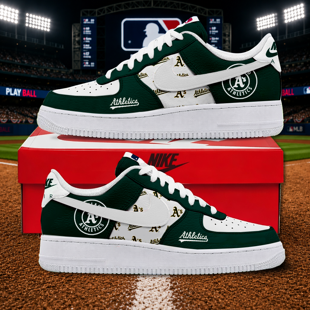 LIMITED EDITION - NEW CUSTOMIZED MLB23 OAS OAKLAND ATHLETICS AF1 SHOES