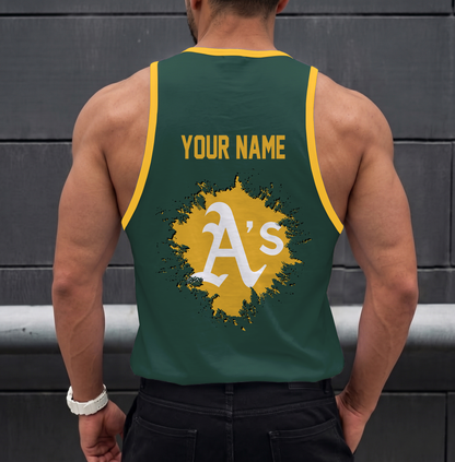 LIMITED EDITION - NEW CUSTOMIZED MLB23 OAKLAND ATHLETICS UNISEX TANK TOP