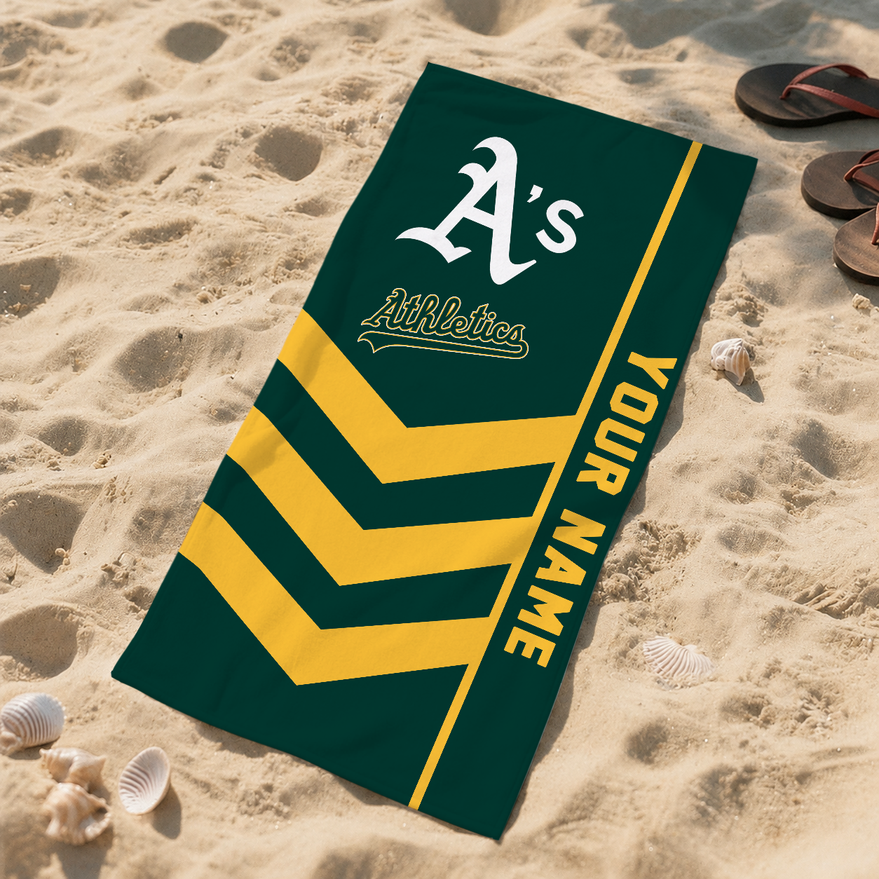HOT DEAL - NEW CUSTOMIZED MLB23 OAS OAKLAND ATHLETICS BEACH TOWEL FOR FAN