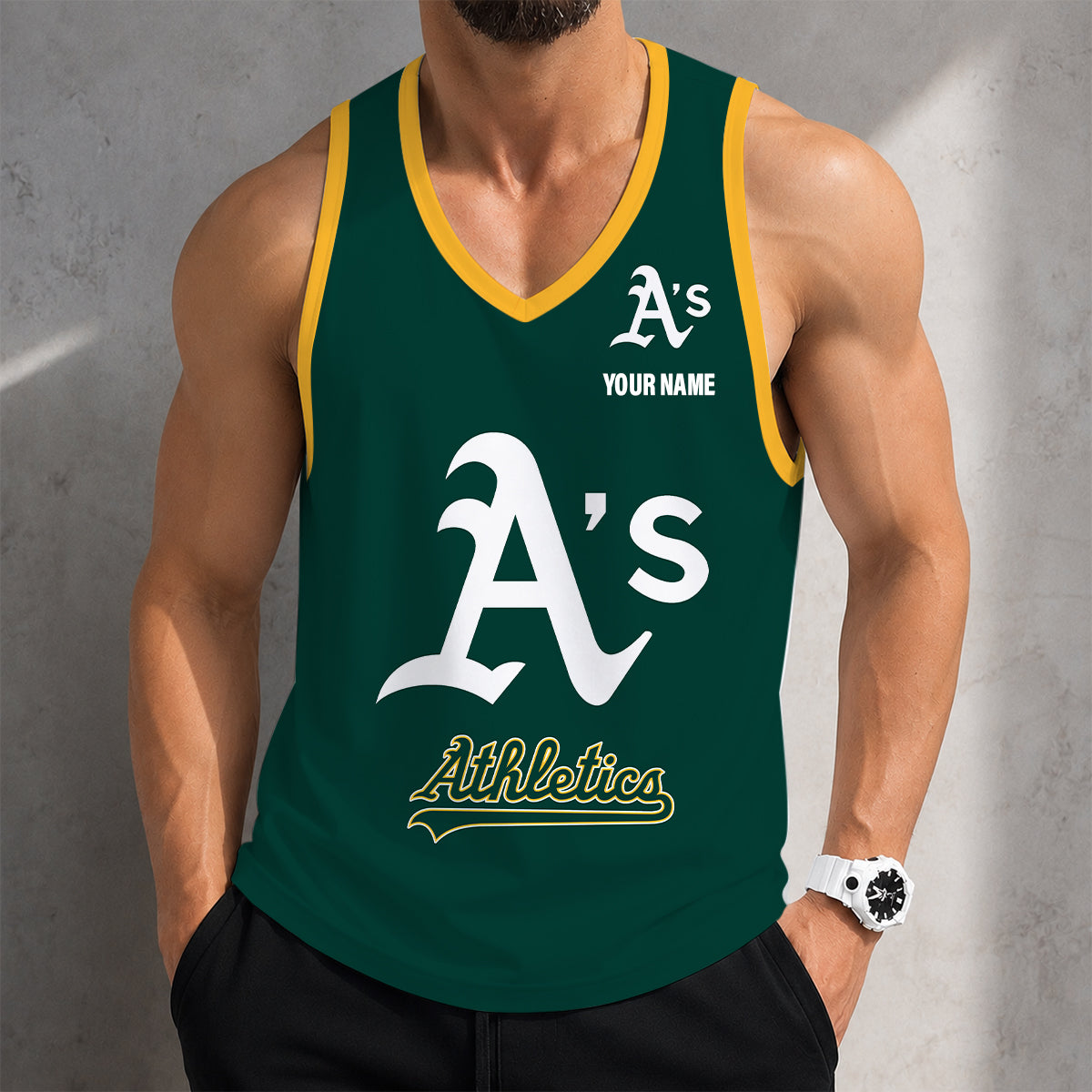 FINAL SALE - NEW CUSTOMIZED MLB23 OAKLAND ATHLETICS UNISEX TANK TOP