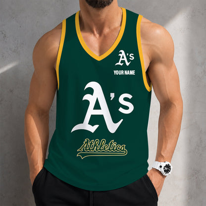 FINAL SALE - NEW CUSTOMIZED MLB23 OAKLAND ATHLETICS UNISEX TANK TOP