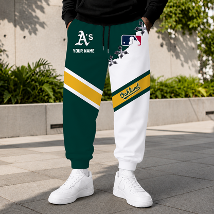 FINAL SALE - NEW CUSTOMIZED MLB23 OAS OAKLAND ATHLETICS SWEATPANTS