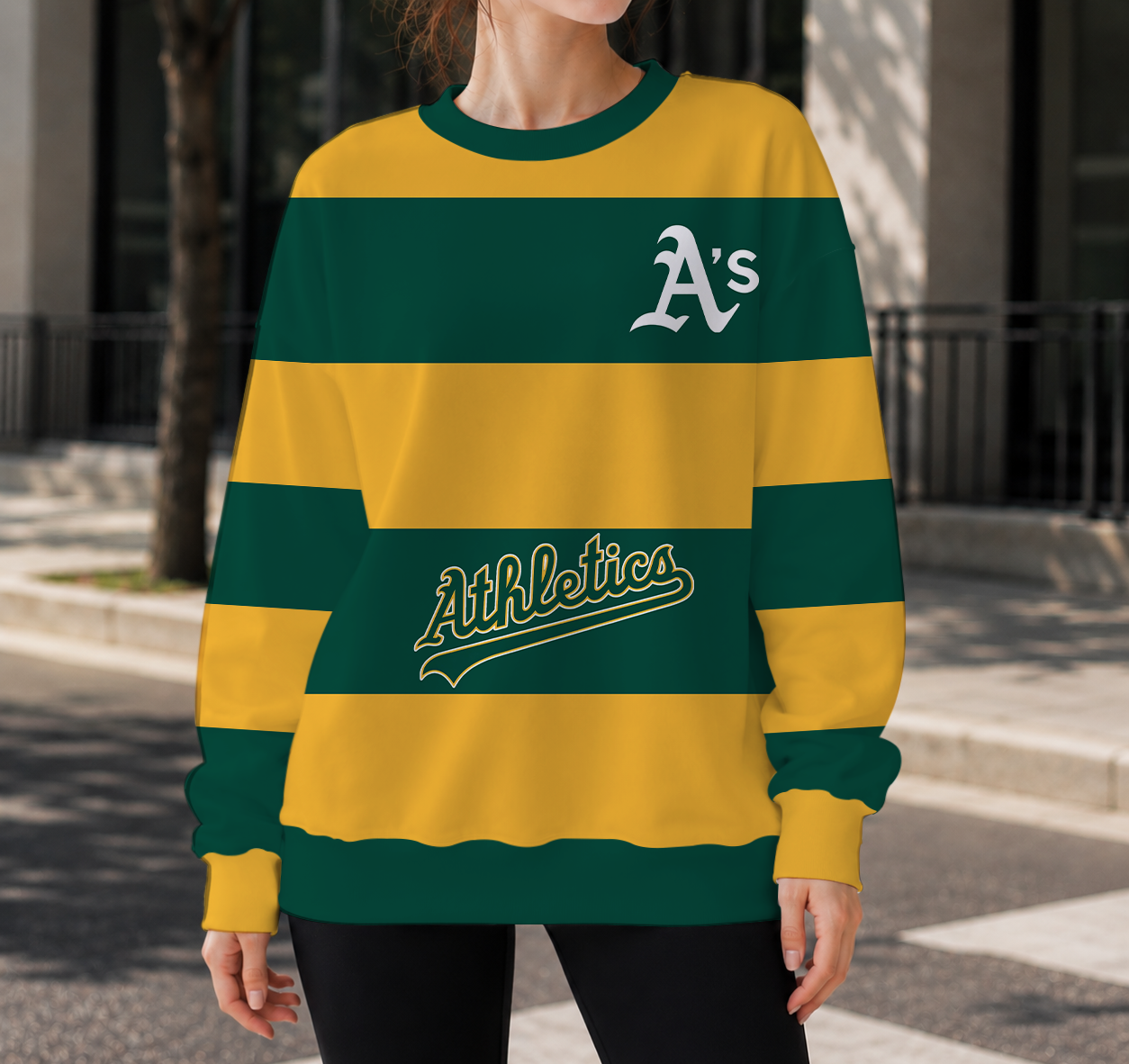 FINAL SALE - NEW CUSTOMIZED MLB23 OAS OAKLAND ATHLETICS UNISEX SWEATSHIRT