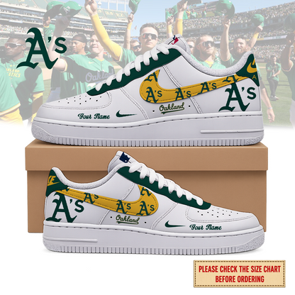 VIRAL EDITION - NEW CUSTOMIZED MLB23 OAS OAKLAND ATHLETICS AF1 SHOES