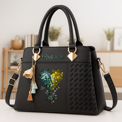 LIMITED EDITION - NEW CUSTOMIZED MLB23 OAS OAKLAND ATHLETICS ZIP HANDBAG MULTICOLOR