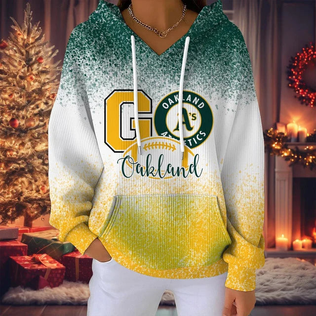 FLASH SALE - NEW CUSTOMIZED MLB23 OAS OAKLAND ATHLETICS RIBBED HOODIE & SWEATSHIRT