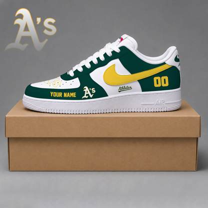 LIMITED EDITION - NEW CUSTOMIZED MLB23 OAS OAKLAND ATHLETICS AF1 SHOES