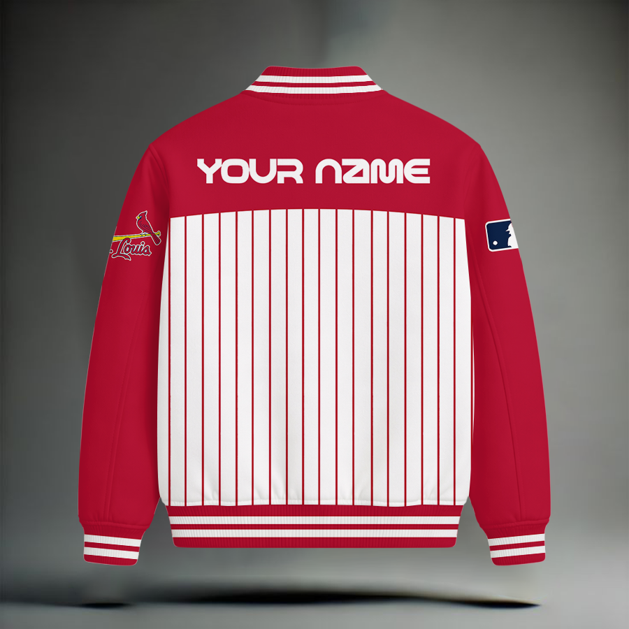 HOT DEAL - NEW CUSTOMIZED MLB24 SLC ST. LOUIS CARDINALS SNOOPY STYLE SATIN VARSITY & BASEBALL JACKET