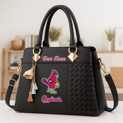 LIMITED EDITION - NEW CUSTOMIZED MLB24 SLC ST. LOUIS CARDINALS ZIP HANDBAG MULTICOLOR