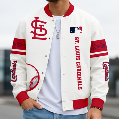 LIMITED EDITION - NEW CUSTOMIZED MLB24 SLC ST. LOUIS CARDINALS BASEBALL JACKET, SATIN VARSITY JACKET