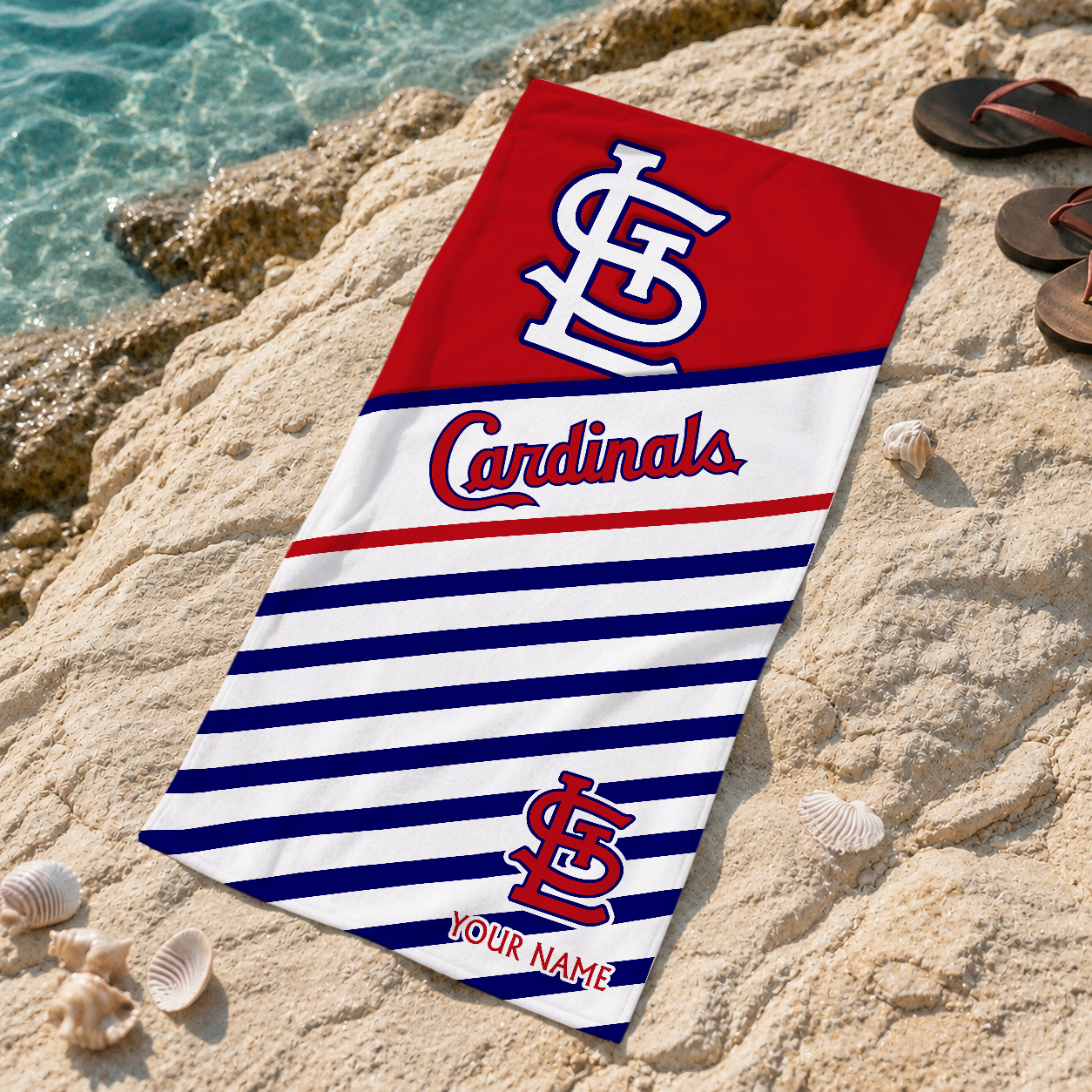 FINAL SALE - NEW CUSTOMIZED MLB24 SLC ST. LOUIS CARDINALS BEACH TOWEL FOR FAN