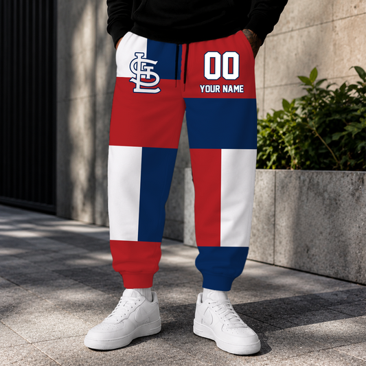 ELITE EDITION - NEW CUSTOMIZED MLB24 SLC ST. LOUIS CARDINALS SWEATPANTS