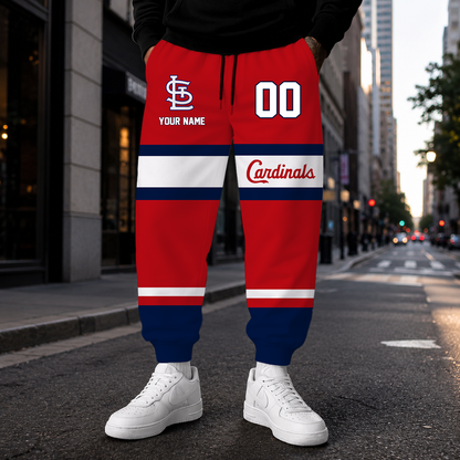 EXCLUSIVE EDITION - NEW CUSTOMIZED MLB24 SLC ST. LOUIS CARDINALS SWEATPANTS