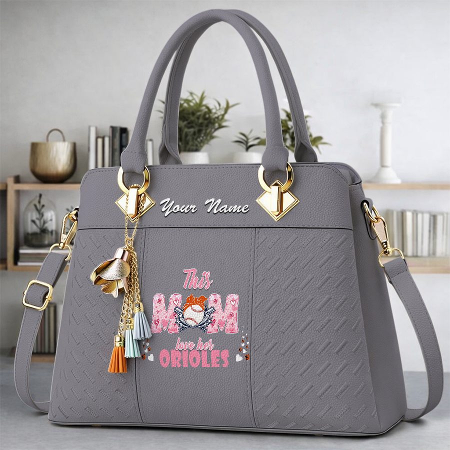 LIMITED EDITION - NEW CUSTOMIZED MLB25 BOS BALTIMORE ORIOLES ZIP HANDBAG MULTICOLOR