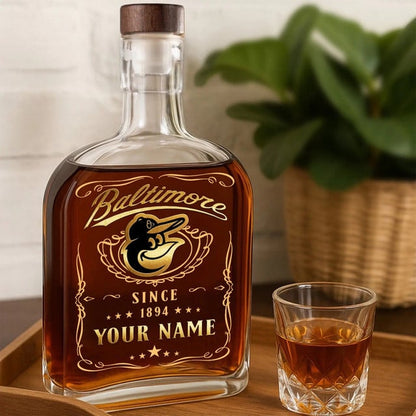 LIMITED EDITION - NEW CUSTOMIZED MLB25 BOS BALTIMORE ORIOLES LUXURY WHISKEY BOTTLE 450ML