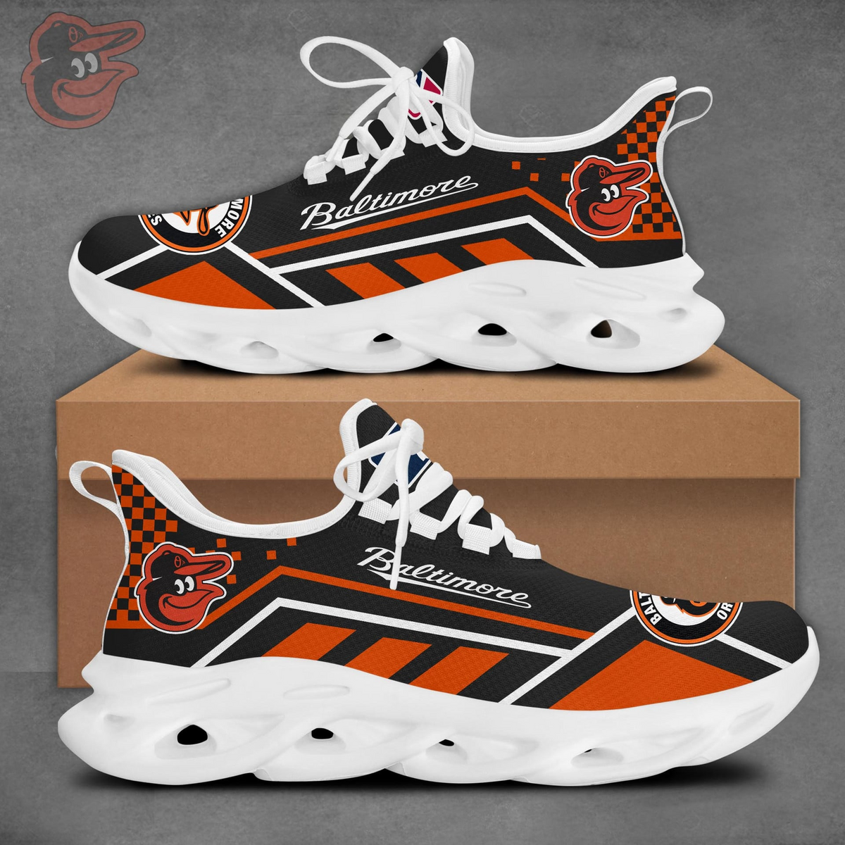 SPECIAL EDITION - NEW CUSTOMIZED MLB25 BOS BALTIMORE ORIOLES MAX SOUL SHOES