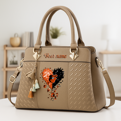 LIMITED EDITION - NEW CUSTOMIZED MLB25 BOS BALTIMORE ORIOLES ZIP HANDBAG MULTICOLOR