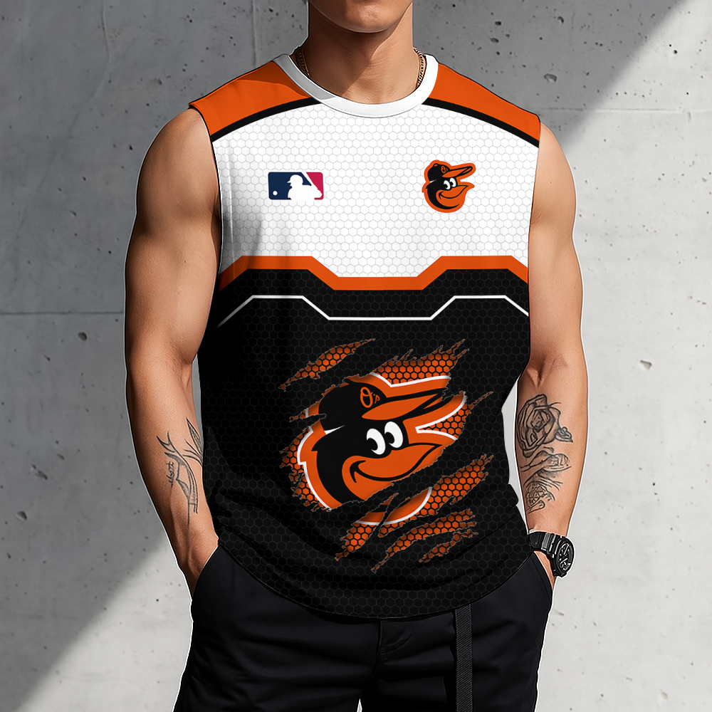 FINAL SALE - NEW CUSTOMIZED MLB25 BOS BALTIMORE ORIOLES MEN'S GYM SHIRT