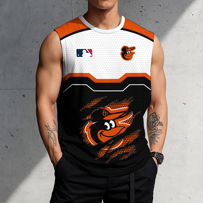FINAL SALE - NEW CUSTOMIZED MLB25 BOS BALTIMORE ORIOLES MEN'S GYM SHIRT