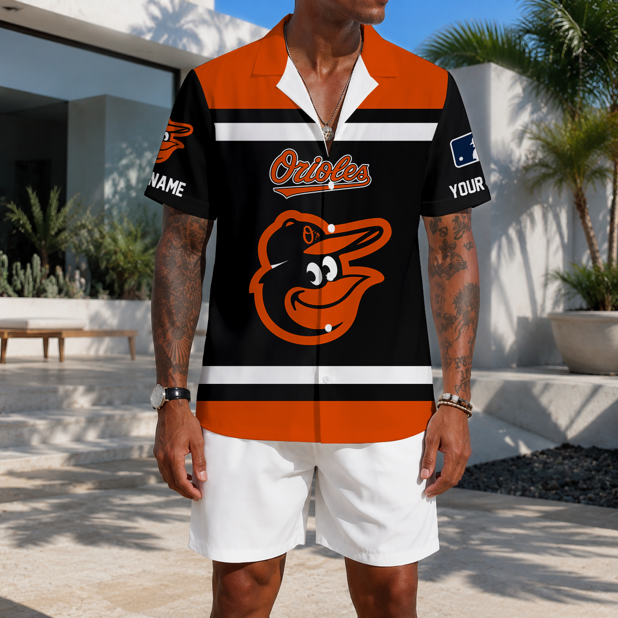 MEGA SALE - NEW CUSTOMIZED MLB25 BOS BALTIMORE ORIOLES UNISEX HAWAIIAN SHIRT