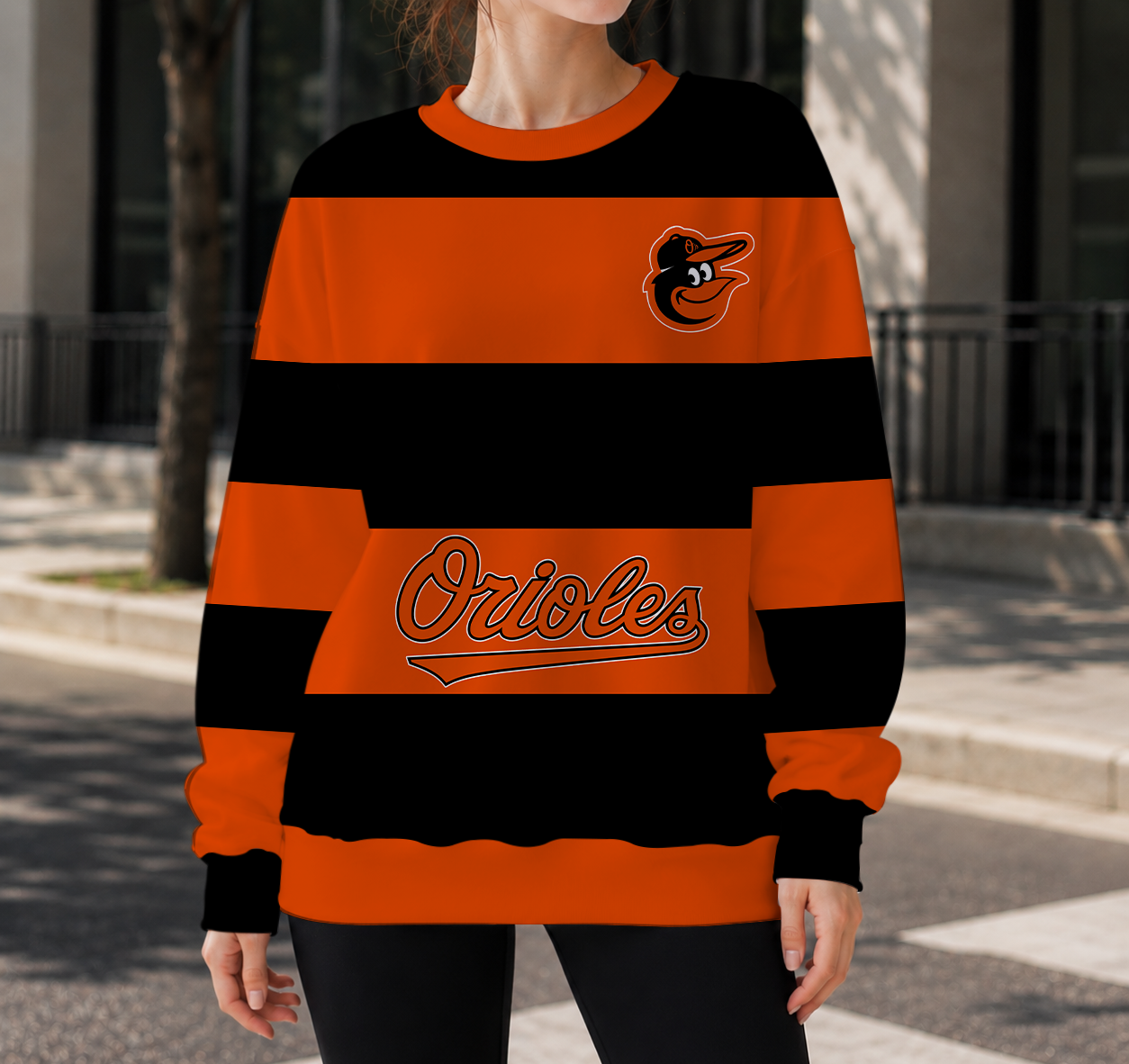 FINAL SALE - NEW CUSTOMIZED MLB25 BOS BALTIMORE ORIOLES UNISEX SWEATSHIRT