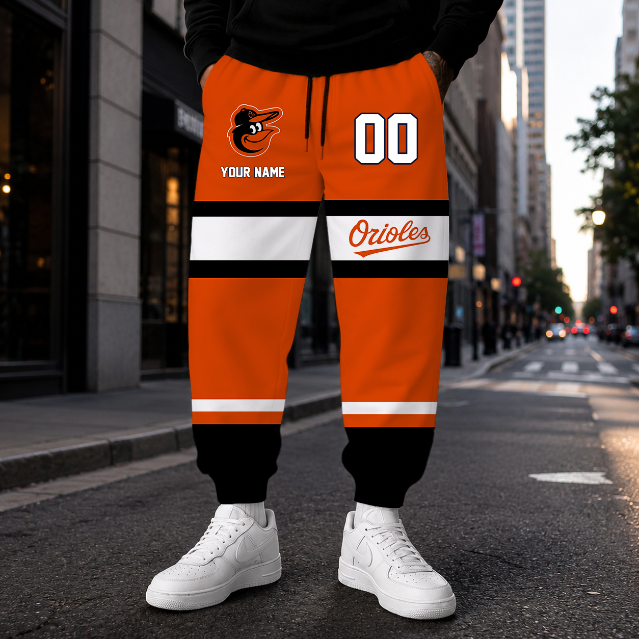 EXCLUSIVE EDITION - NEW CUSTOMIZED MLB25 BOS BALTIMORE ORIOLES SWEATPANTS