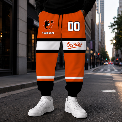 EXCLUSIVE EDITION - NEW CUSTOMIZED MLB25 BOS BALTIMORE ORIOLES SWEATPANTS
