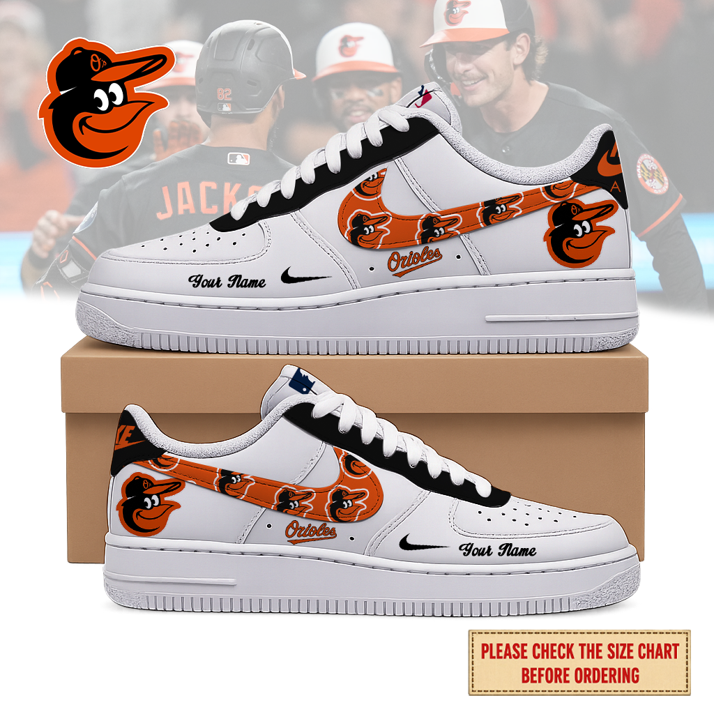 VIRAL EDITION - NEW CUSTOMIZED MLB25 BOS BALTIMORE ORIOLES AF1 SHOES