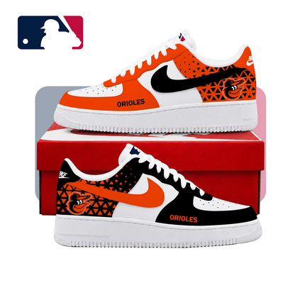 VIRAL EDITION - NEW CUSTOMIZED MLB25 BOS BALTIMORE ORIOLES AF1 SHOES