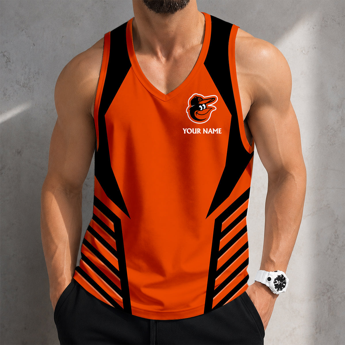FLASH SALE - NEW CUSTOMIZED MLB25 BALTIMORE ORIOLES UNISEX TANK TOP