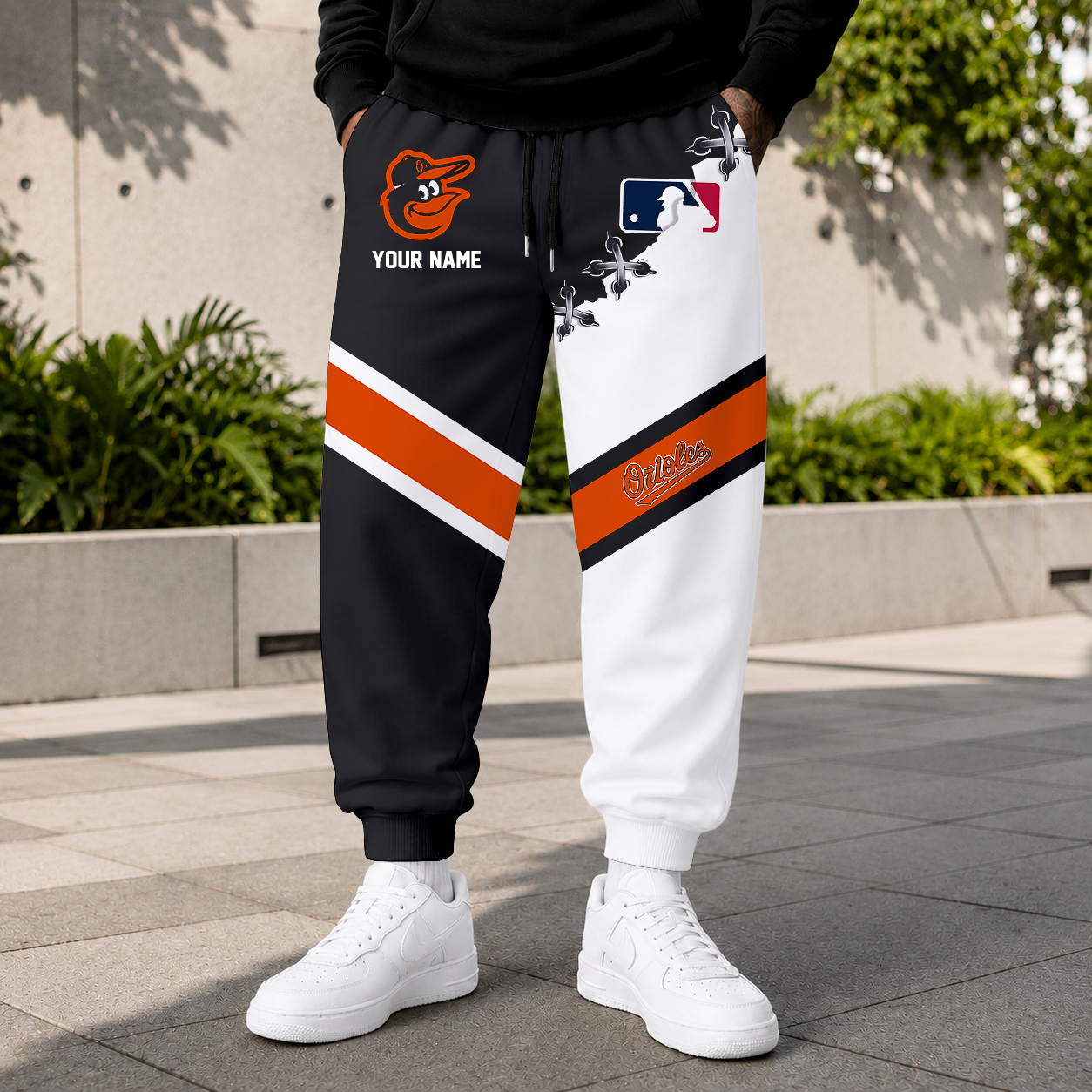 FINAL SALE - NEW CUSTOMIZED MLB25 BOS BALTIMORE ORIOLES SWEATPANTS
