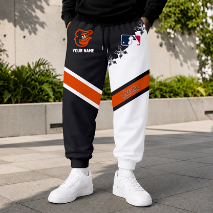 FINAL SALE - NEW CUSTOMIZED MLB25 BOS BALTIMORE ORIOLES SWEATPANTS