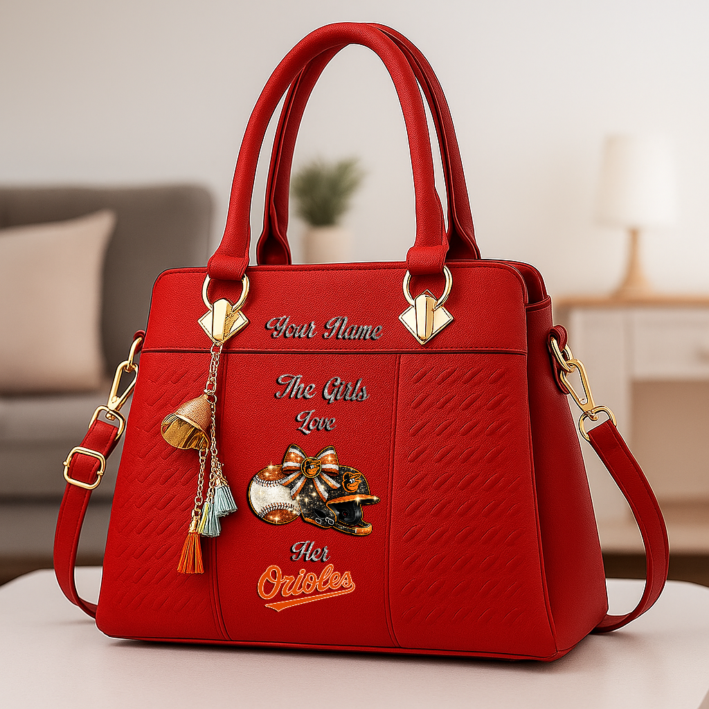 LIMITED EDITION - NEW CUSTOMIZED MLB25 BOS BALTIMORE ORIOLES ZIP HANDBAG MULTICOLOR