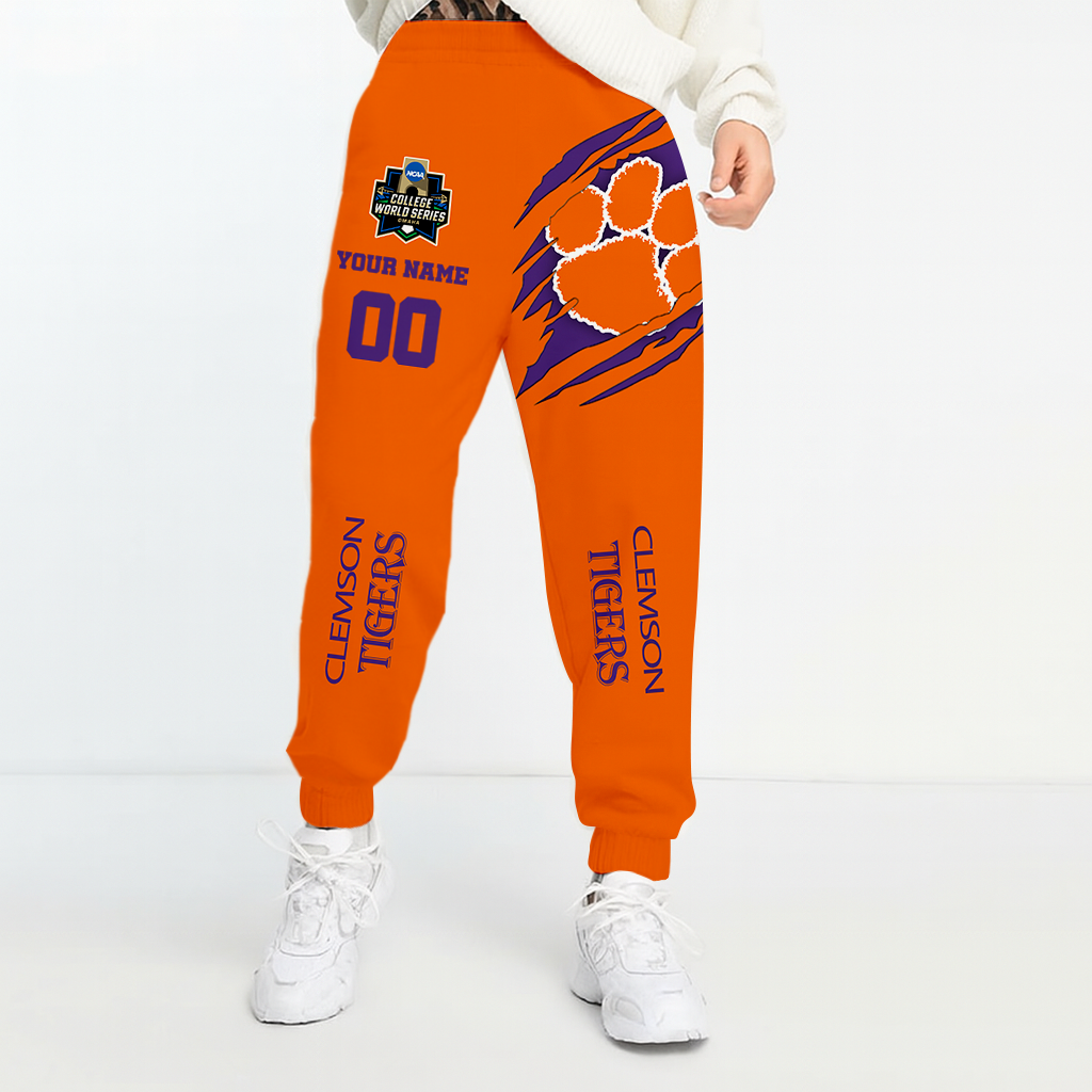 LIMITED EDITION- NEW CUSTOMIZED NCAA CWS25 CST CLEMSON TIGERS UNISEX LONG PANTS