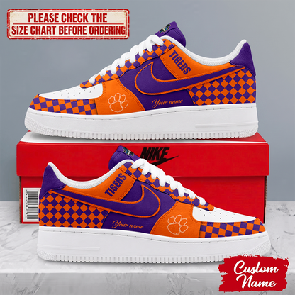 EXCLUSIVE EDITION - NEW CUSTOMIZED NCAA CWS25 CST CLEMSON TIGERS AF1 SHOES