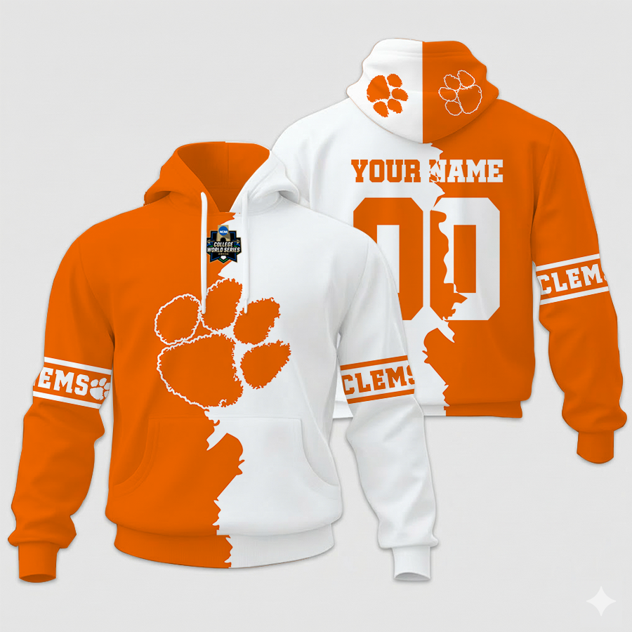 LIMITED EDITION - NEW CUSTOMIZED NCAA COLLEGE WORLD SERIES 25-CST CS TIGERS UNISEX HOODIE & ZIP HOODIE