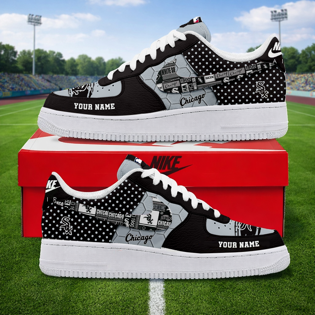 SPECIAL OFFER - NEW CUSTOMIZED MLB26 CWS CHICAGO WHITE SOX AF1 SNEAKERS