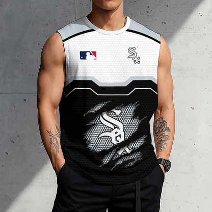 FINAL SALE - NEW CUSTOMIZED MLB26 CWS CHICAGO WHITE SOX MEN'S GYM SHIRT