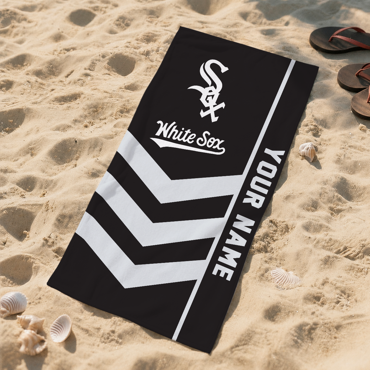 HOT DEAL - NEW CUSTOMIZED MLB26 CWS CHICAGO WHITE SOX BEACH TOWEL FOR FAN