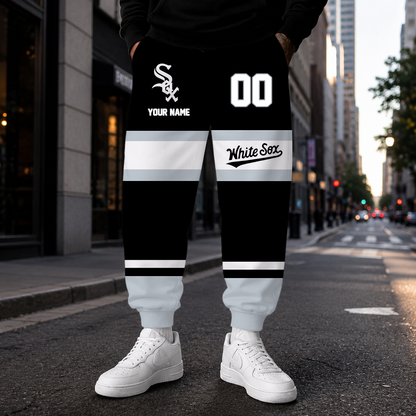 EXCLUSIVE EDITION - NEW CUSTOMIZED MLB26 CWS CHICAGO WHITE SOX SWEATPANTS
