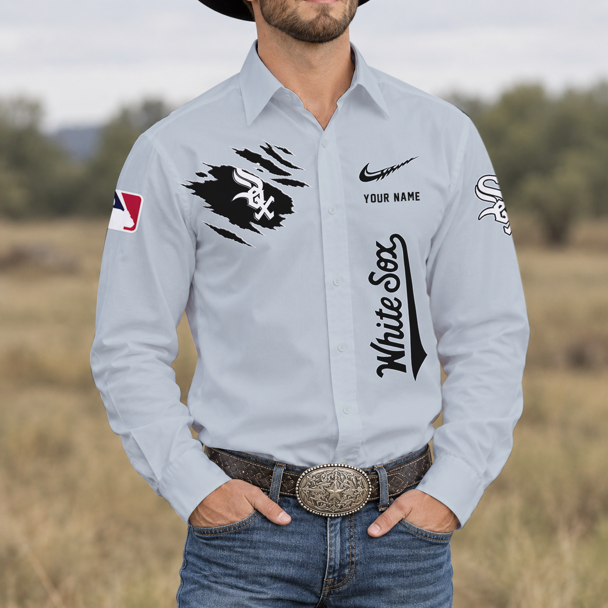 SPECIAL EDITION - NEW CUSTOMIZED MLB26 CWS CHICAGO WHITE SOX MEN'S LONG SLEEVE BUTTON-UP SHIRT