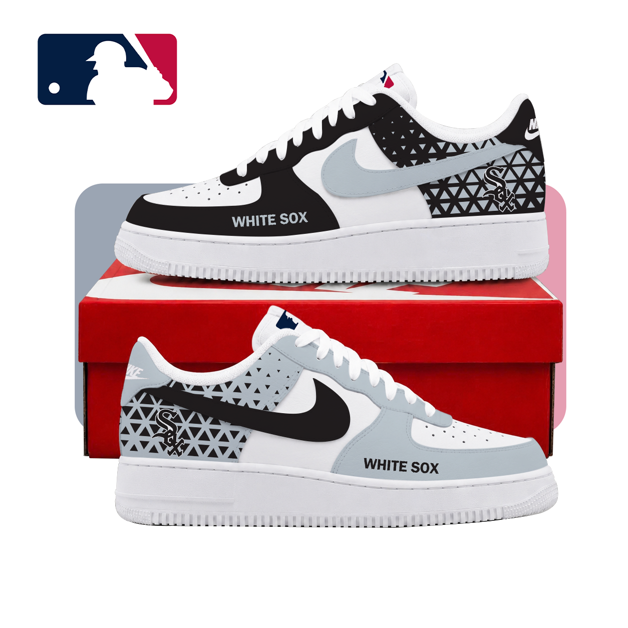 VIRAL EDITION - NEW CUSTOMIZED MLB26 CWS CHICAGO WHITE SOX AF1 SHOES