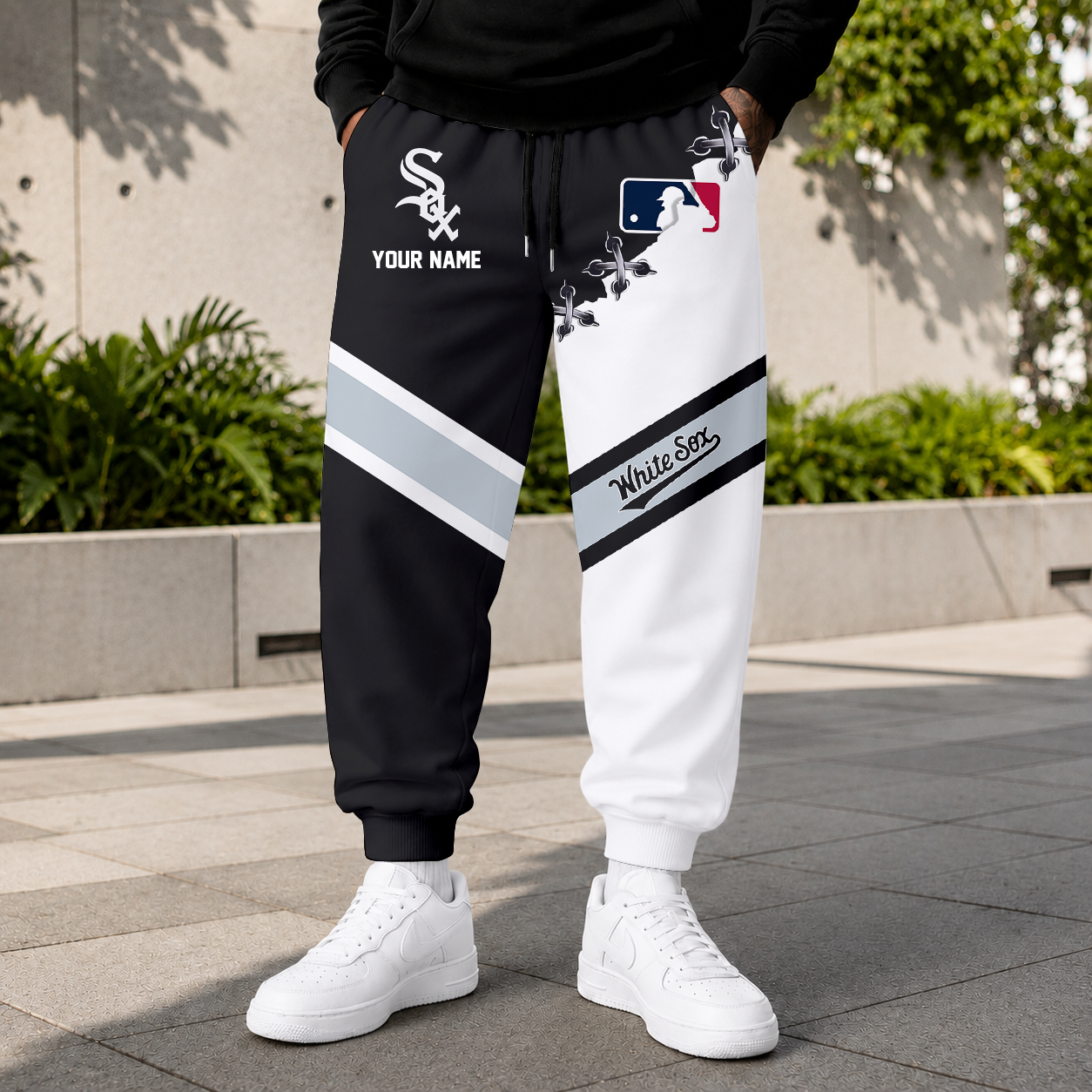 FINAL SALE - NEW CUSTOMIZED MLB26 CWS CHICAGO WHITE SOX SWEATPANTS